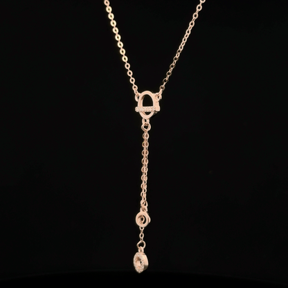 Circle Stone Rosegold Chain With Pendant