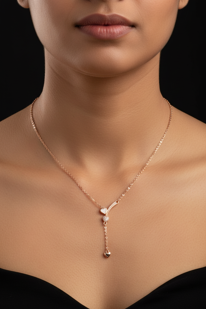 Heart Rosegold Chain With Pendant