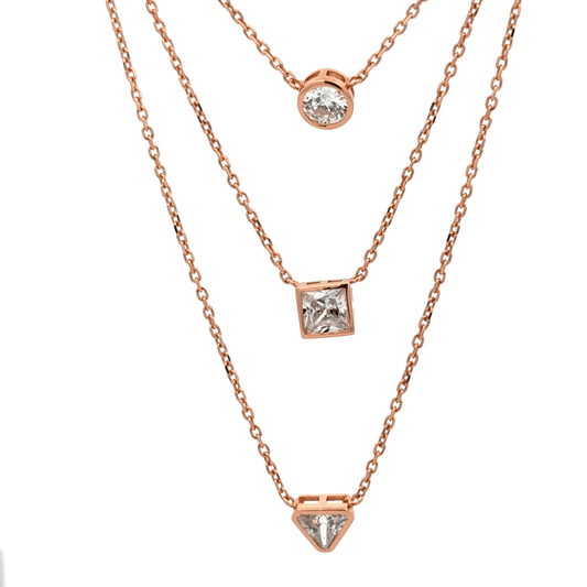 Rosegold Geometry Chain With Pendant
