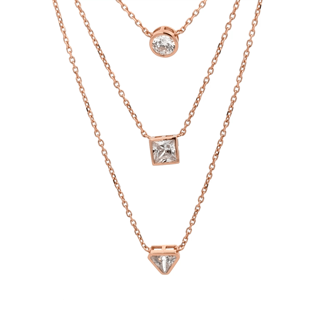 Rosegold Geometry Chain With Pendant