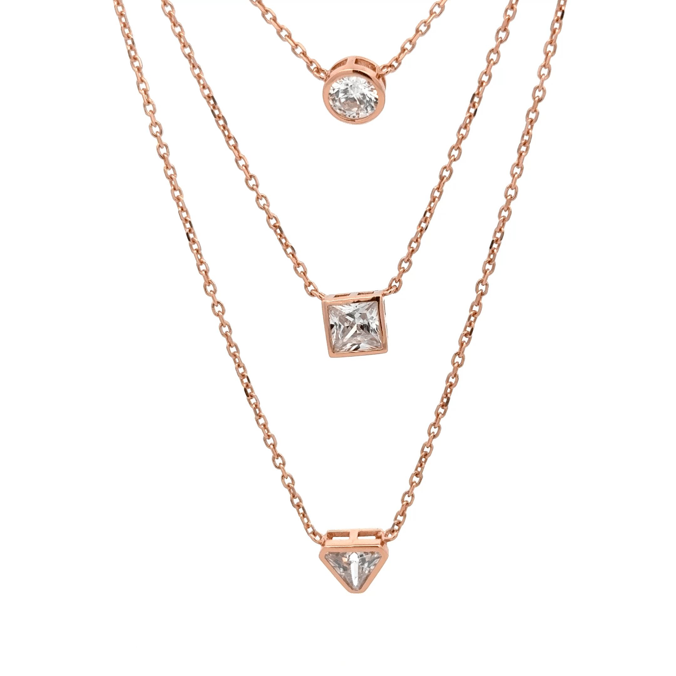 Rosegold Geometry Chain With Pendant