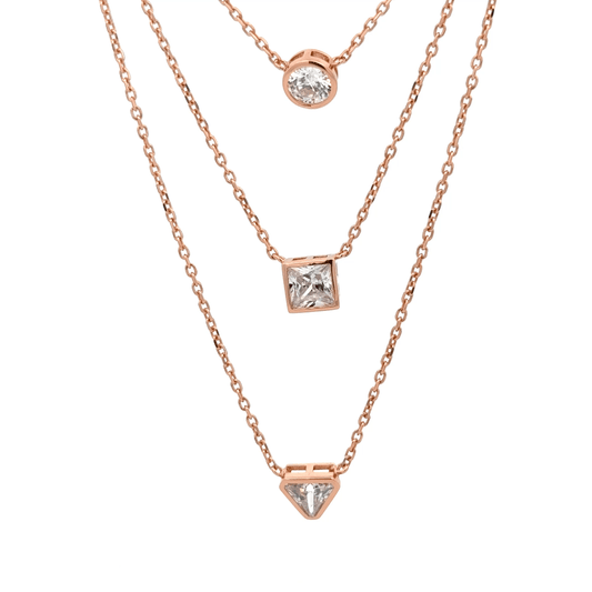 Rosegold Geometry Chain With Pendant
