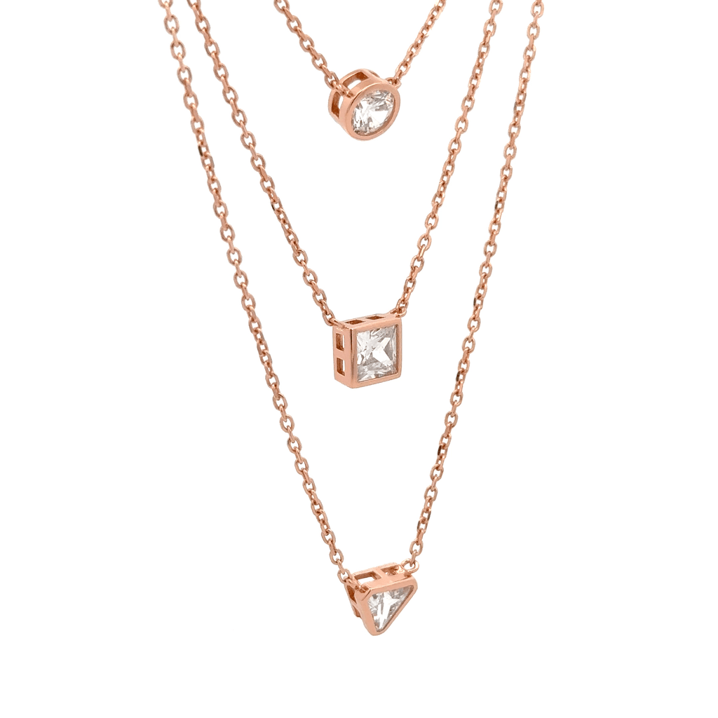 Rosegold Geometry Chain With Pendant
