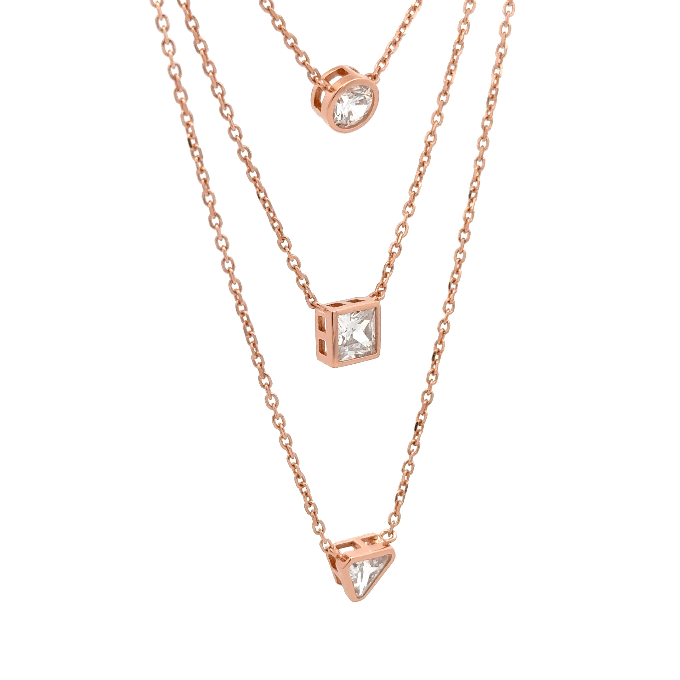 Rosegold Geometry Chain With Pendant