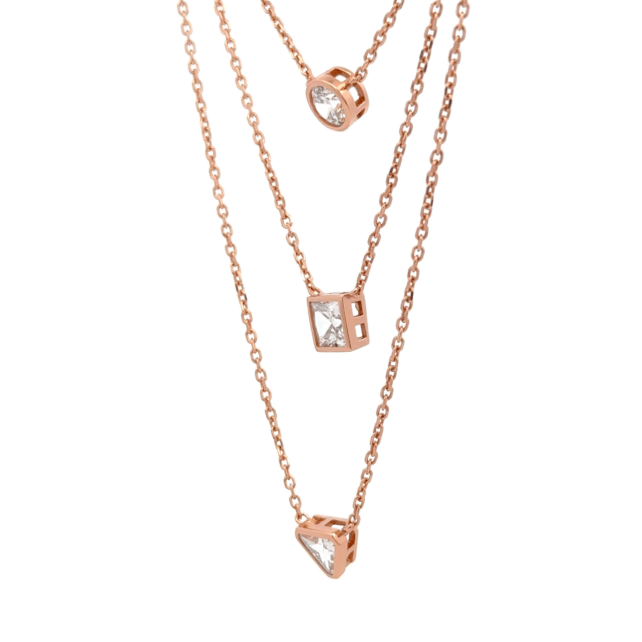 Rosegold Geometry Chain With Pendant