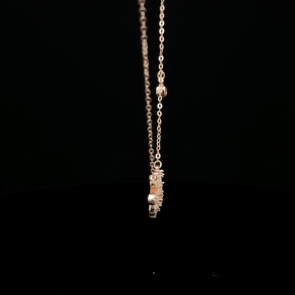 DOUBLE FLOWER ROSEGOLD CHAIN WITH PENDANT