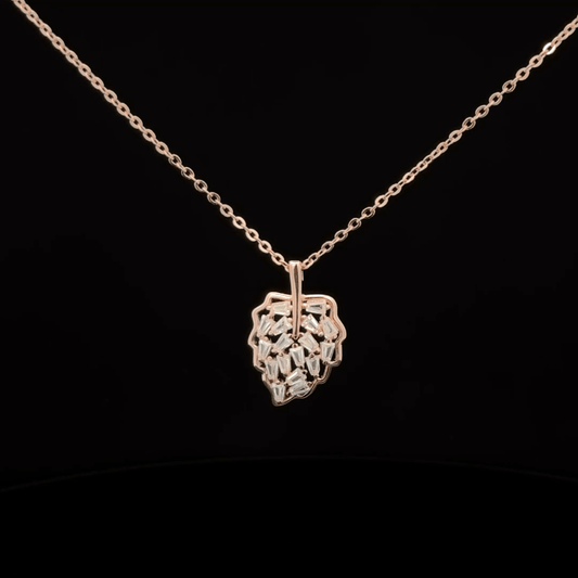 LEAF ROSEGOLD CHAIN WITH PENDANT
