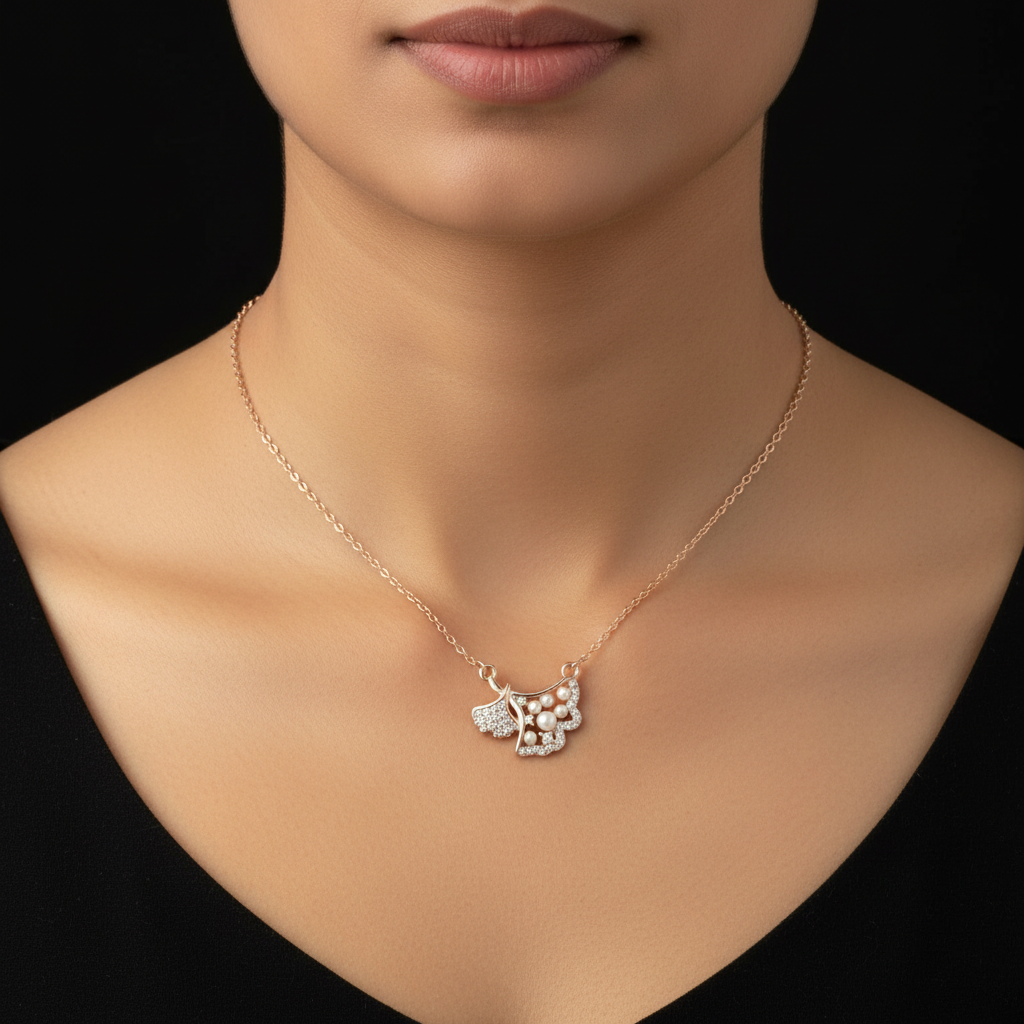 Pearl Rosegold Chain With Pendant