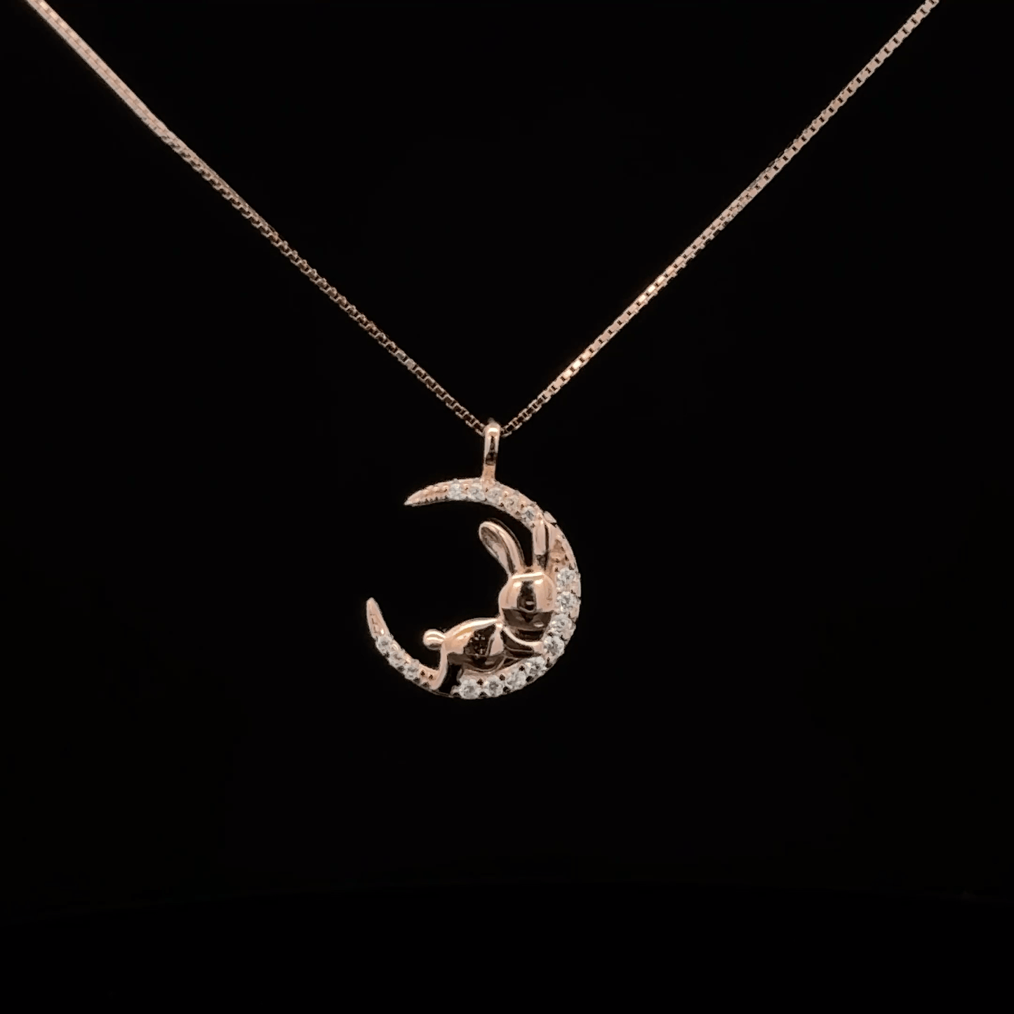 Moon Rosegold Chain With Pendant