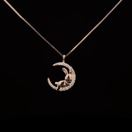Moon Rosegold Chain With Pendant