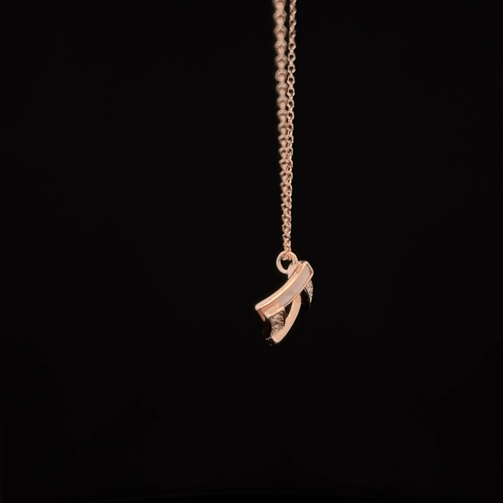 Rectangle Rosegold Chain With Pendant
