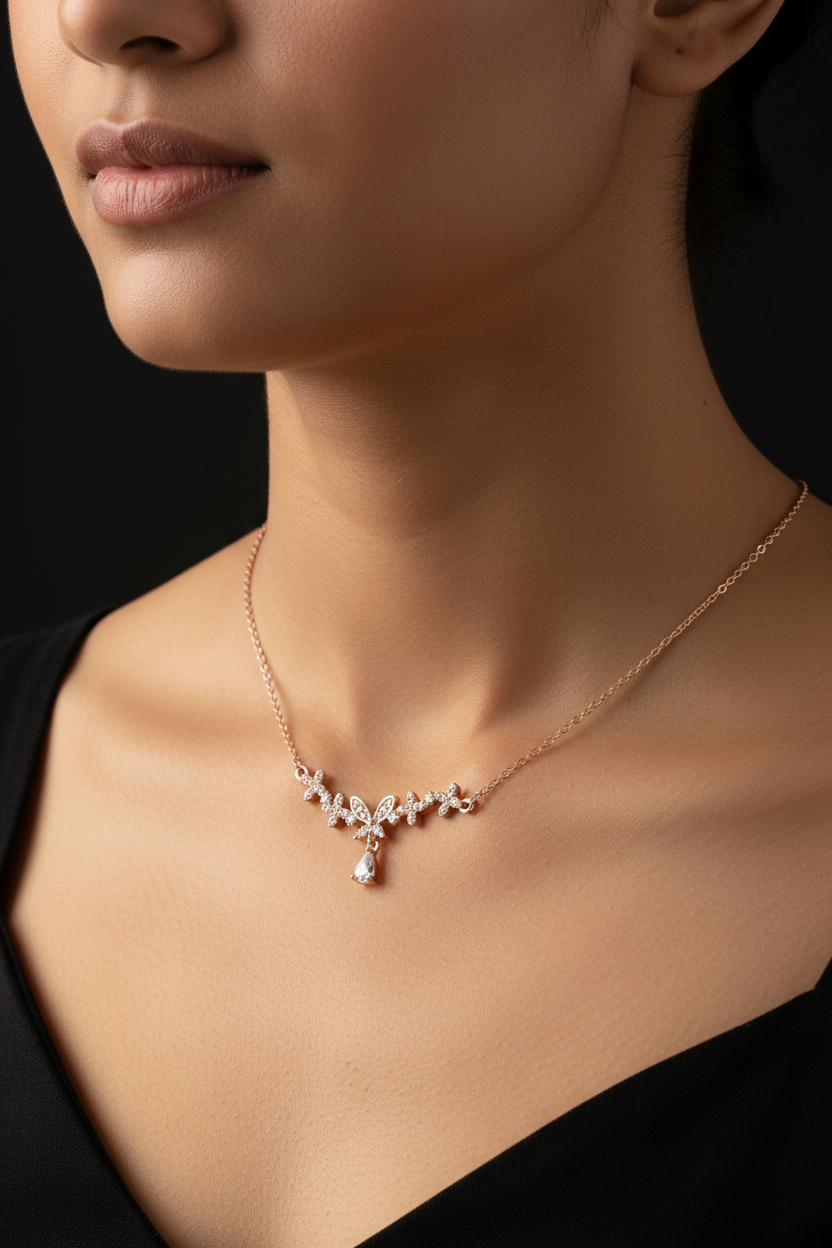 Butterfly Rosegold Chain With Pendant
