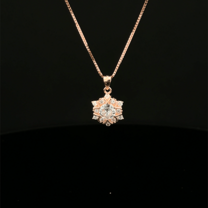SOLITAIRE ROSEGOLD CHAIN WITH PENDANT