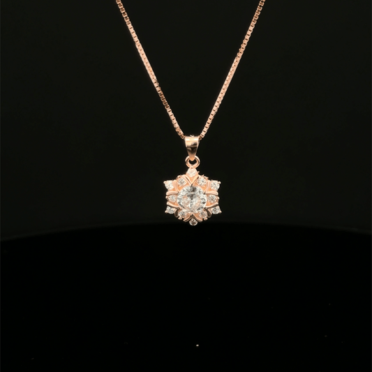 SOLITAIRE ROSEGOLD CHAIN WITH PENDANT