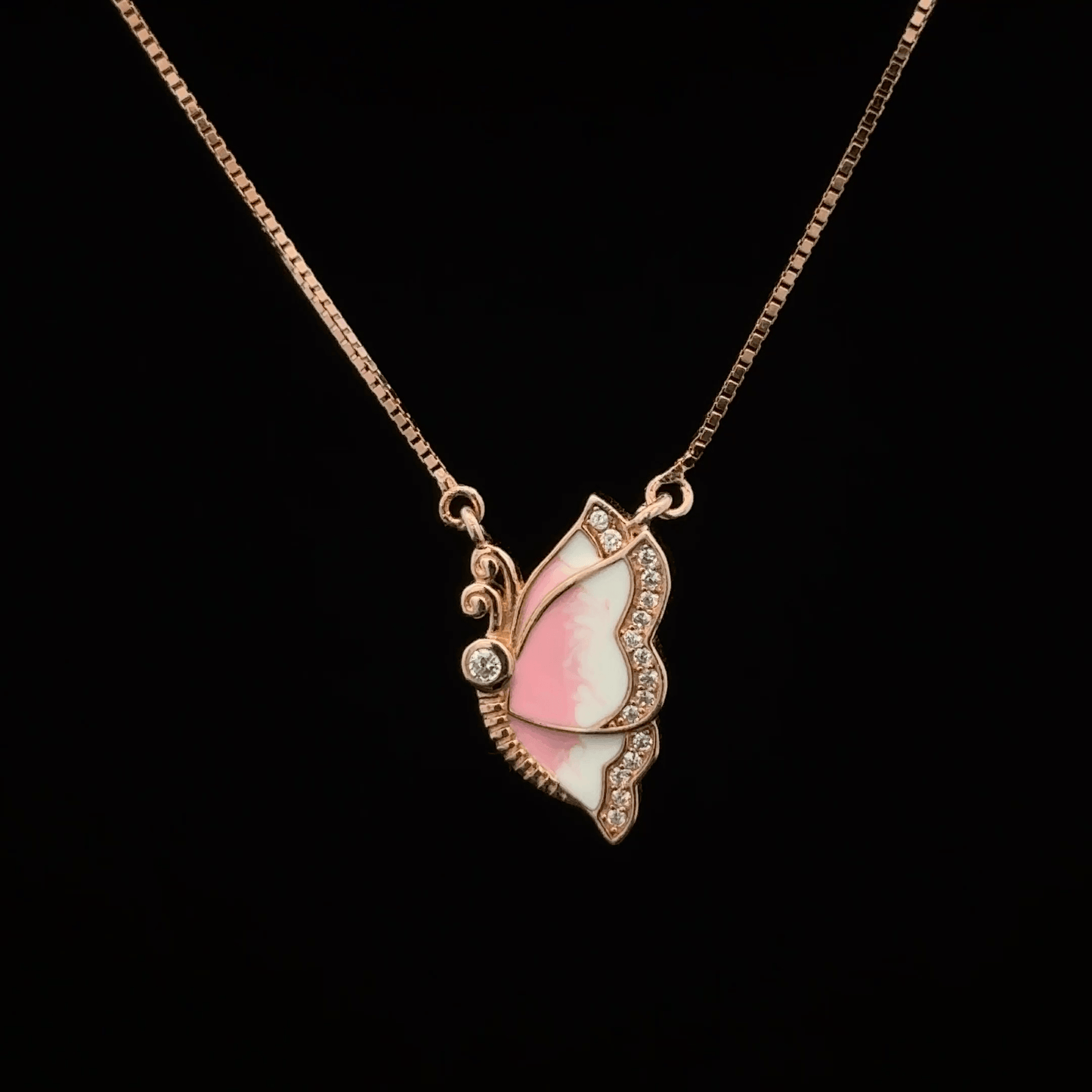 BUTTERFLY ROSEGOLD CHAIN WITH PENDANT