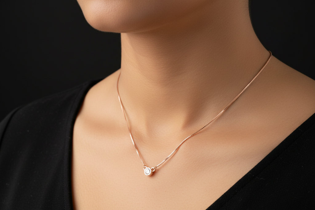 Single Stone Chain Pendant