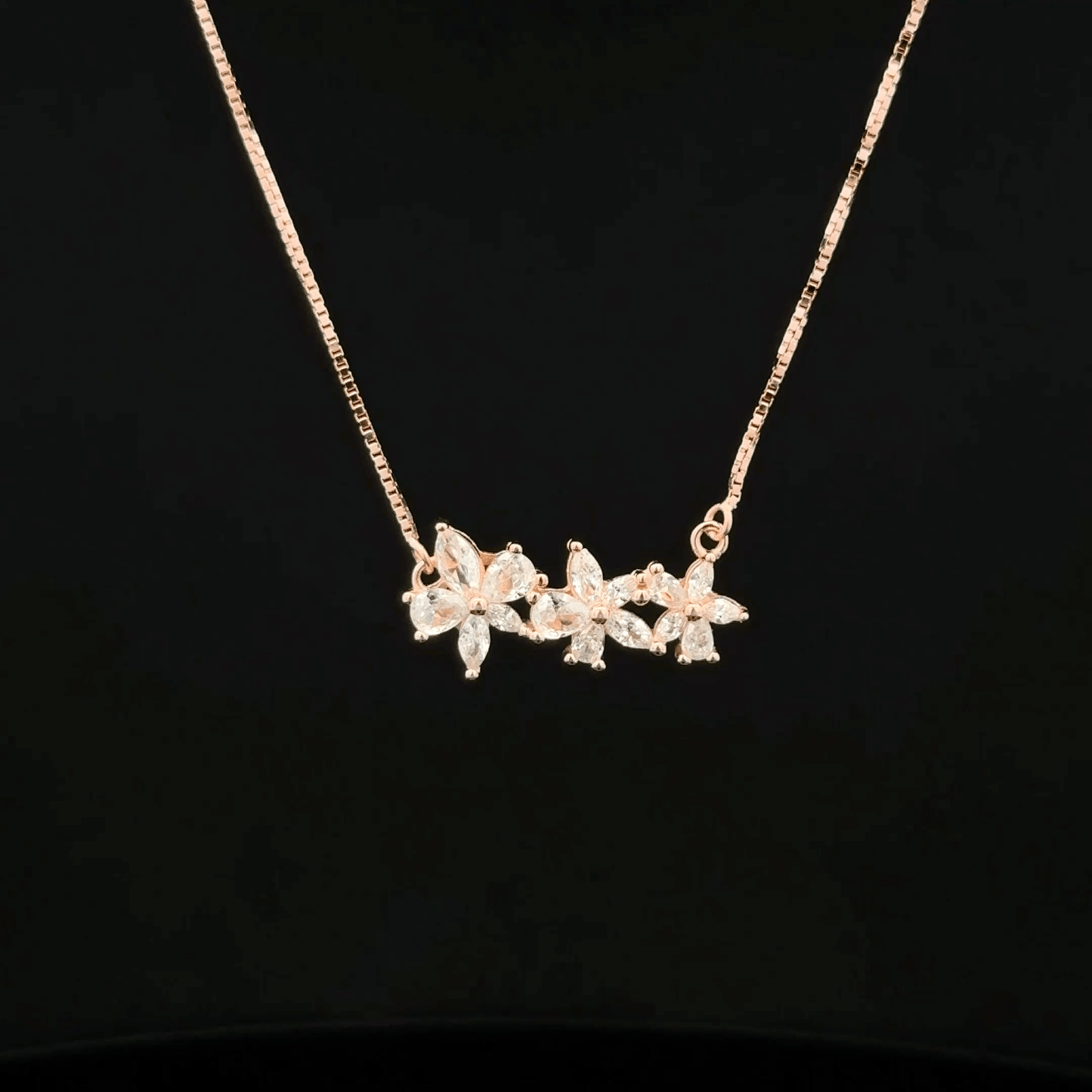 Three Flower Chain Pendant