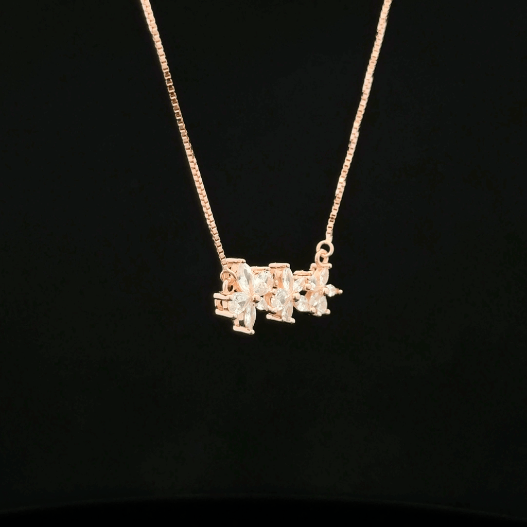 Three Flower Chain Pendant