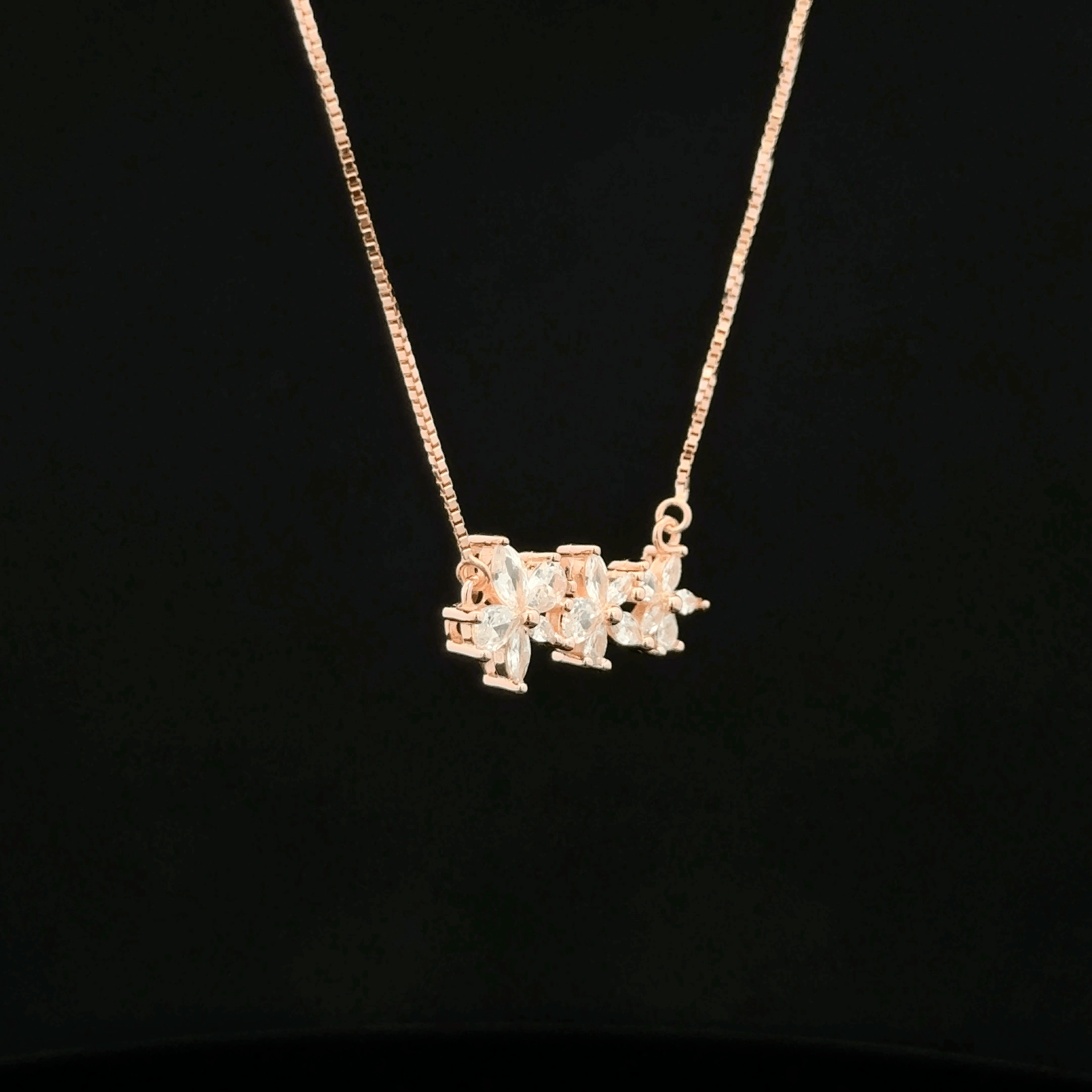 Three Flower Chain Pendant