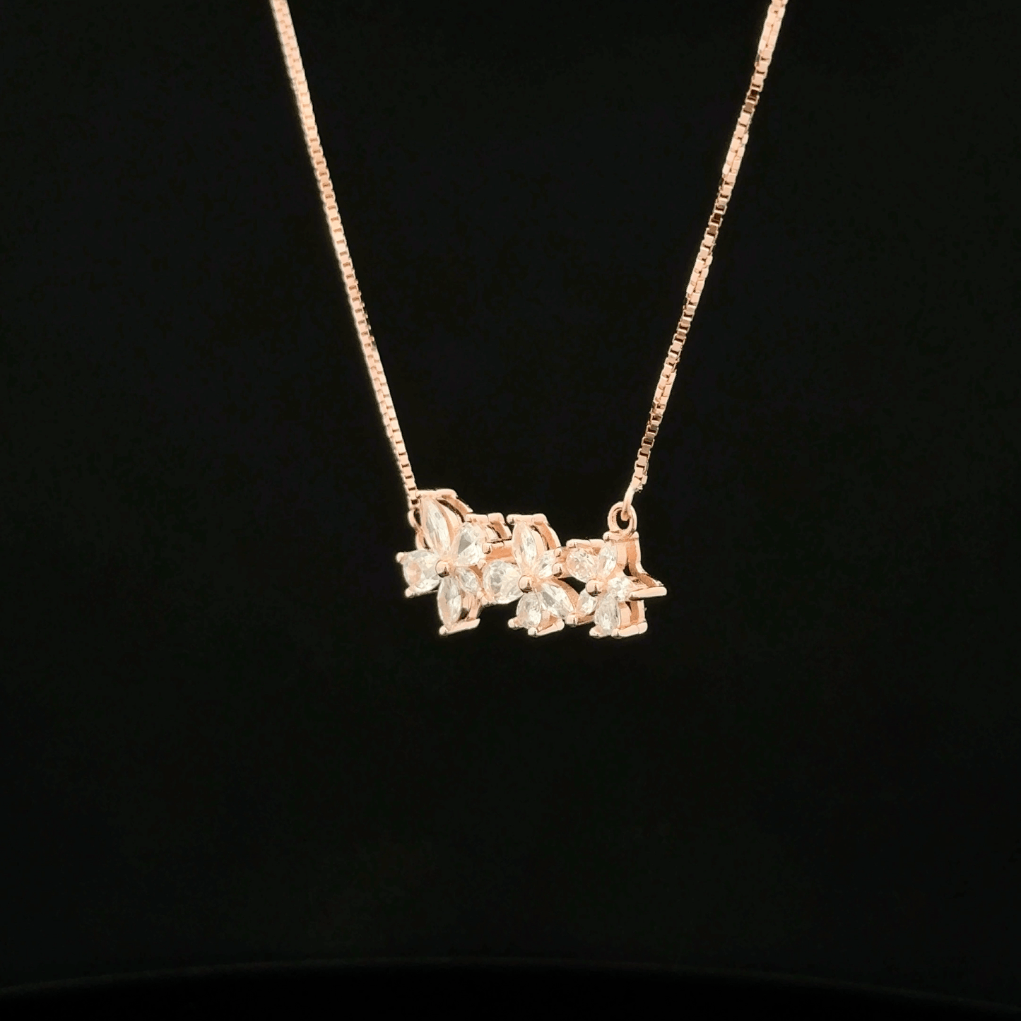 Three Flower Chain Pendant