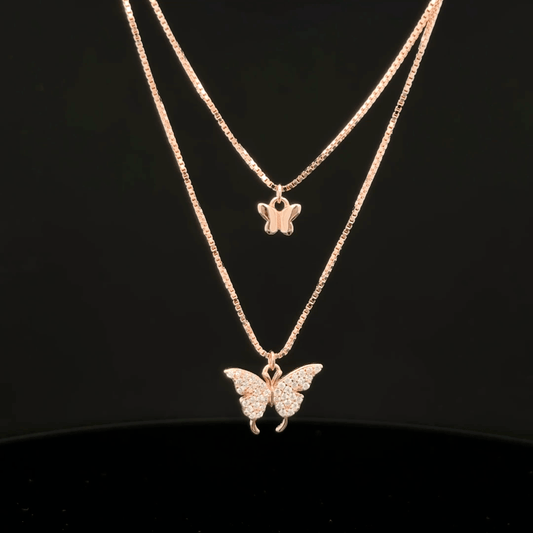 Double Layer Butterfly Chain Pendant