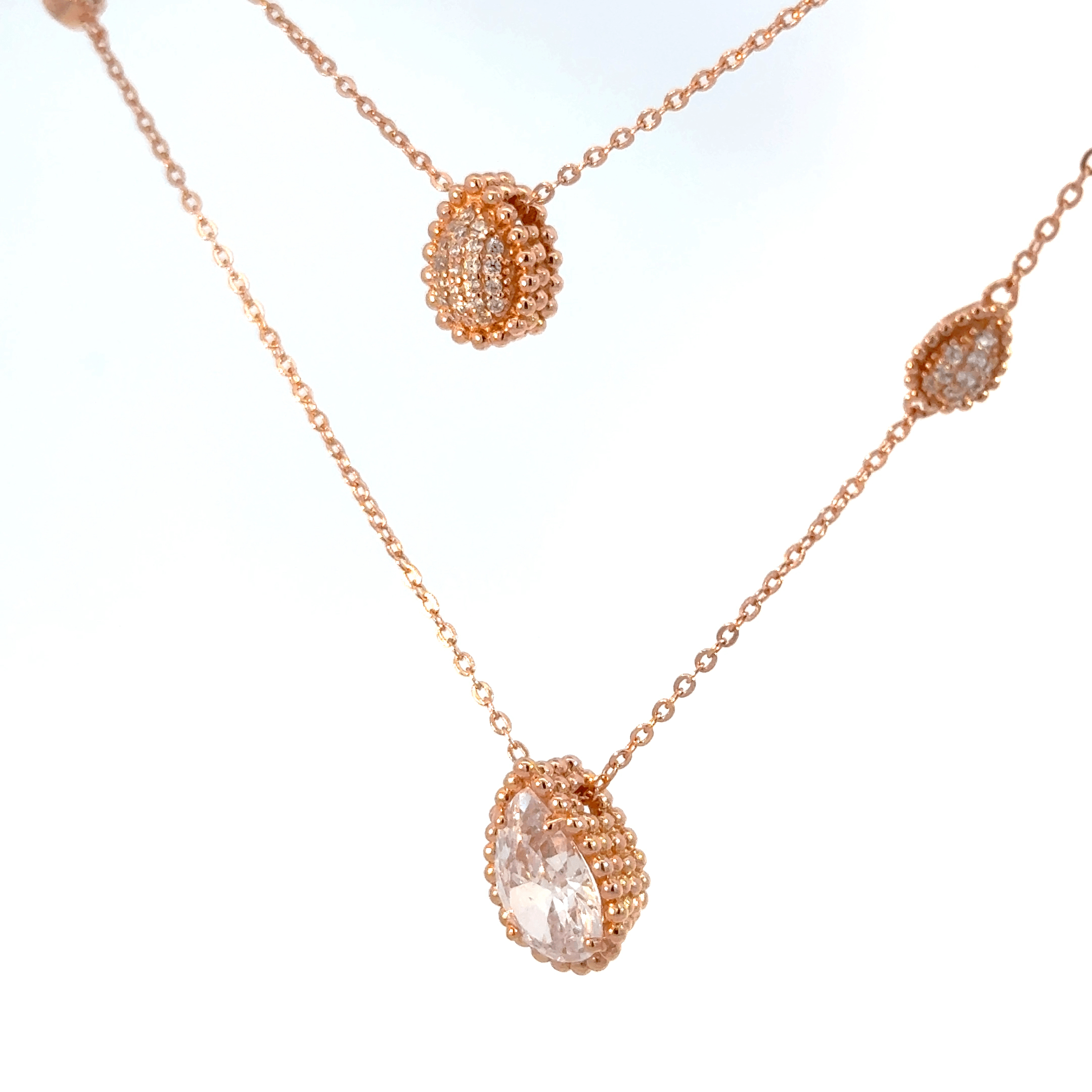 Rosegold Double Layer chain with pendent