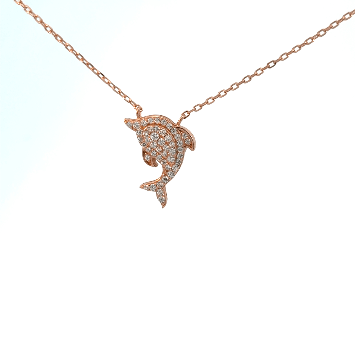 Rosegold dolphin chain with pendent
