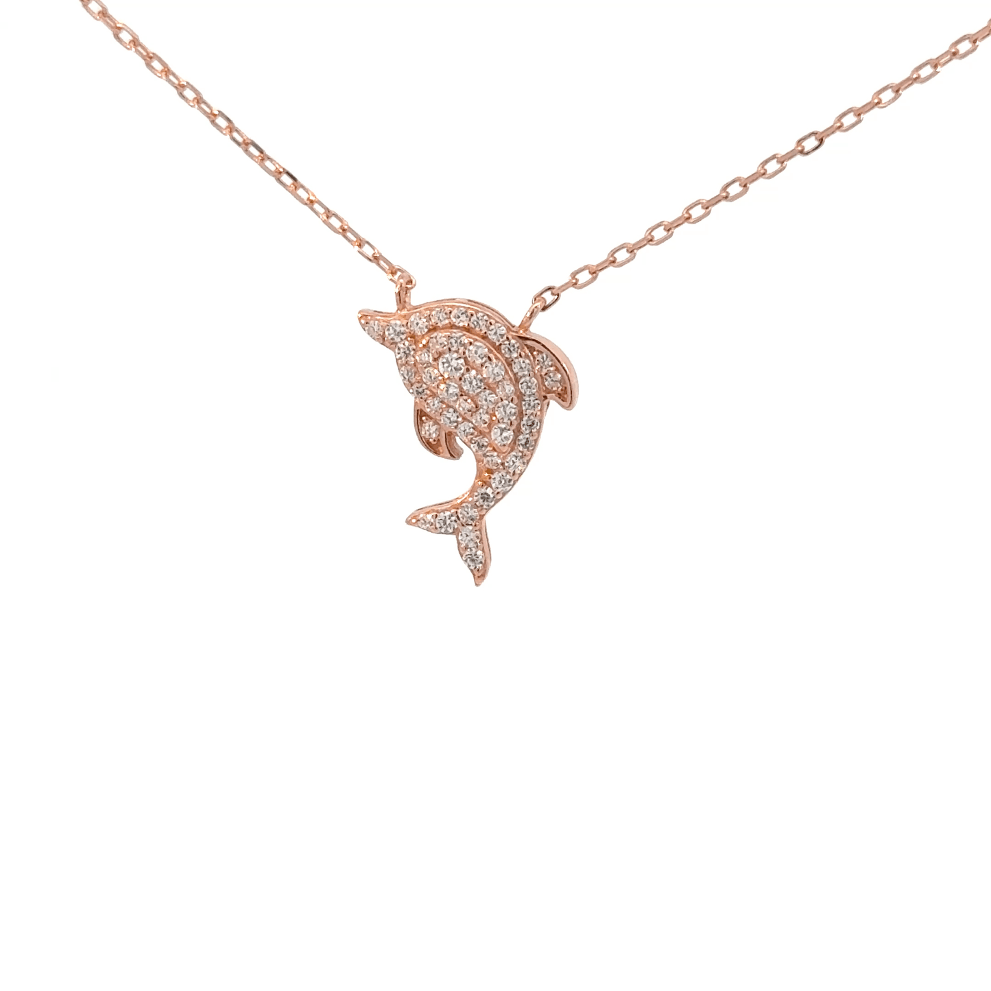 Rosegold dolphin chain with pendent