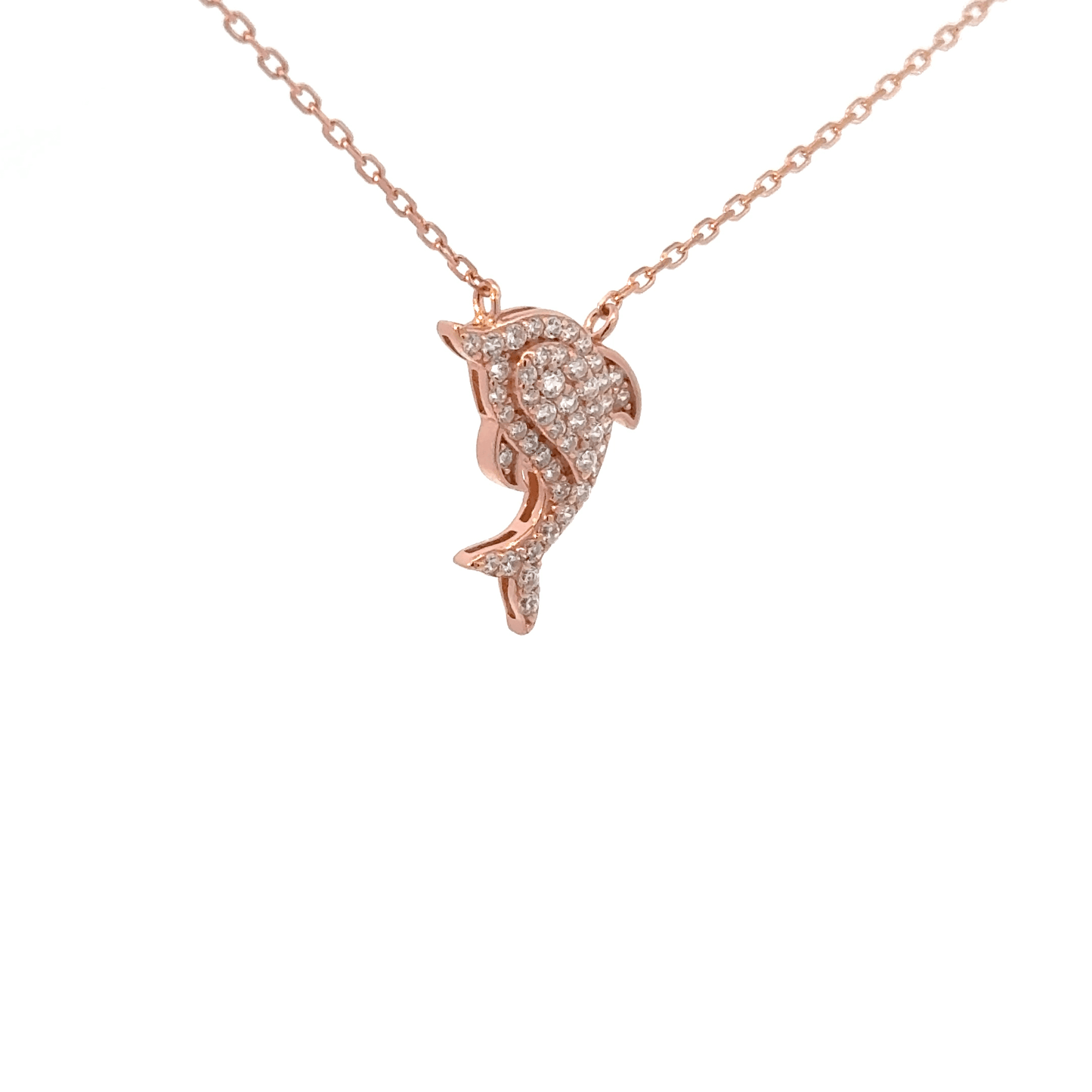 Rosegold dolphin chain with pendent