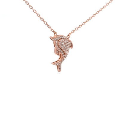 Rosegold dolphin chain with pendent