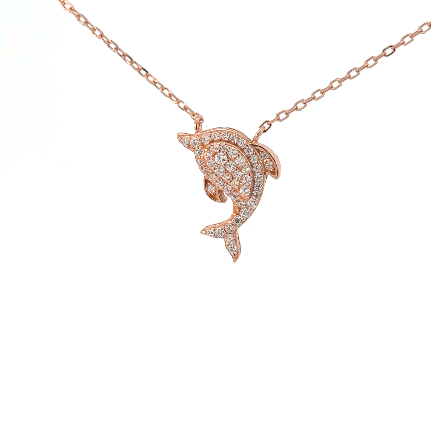 Rosegold dolphin chain with pendent