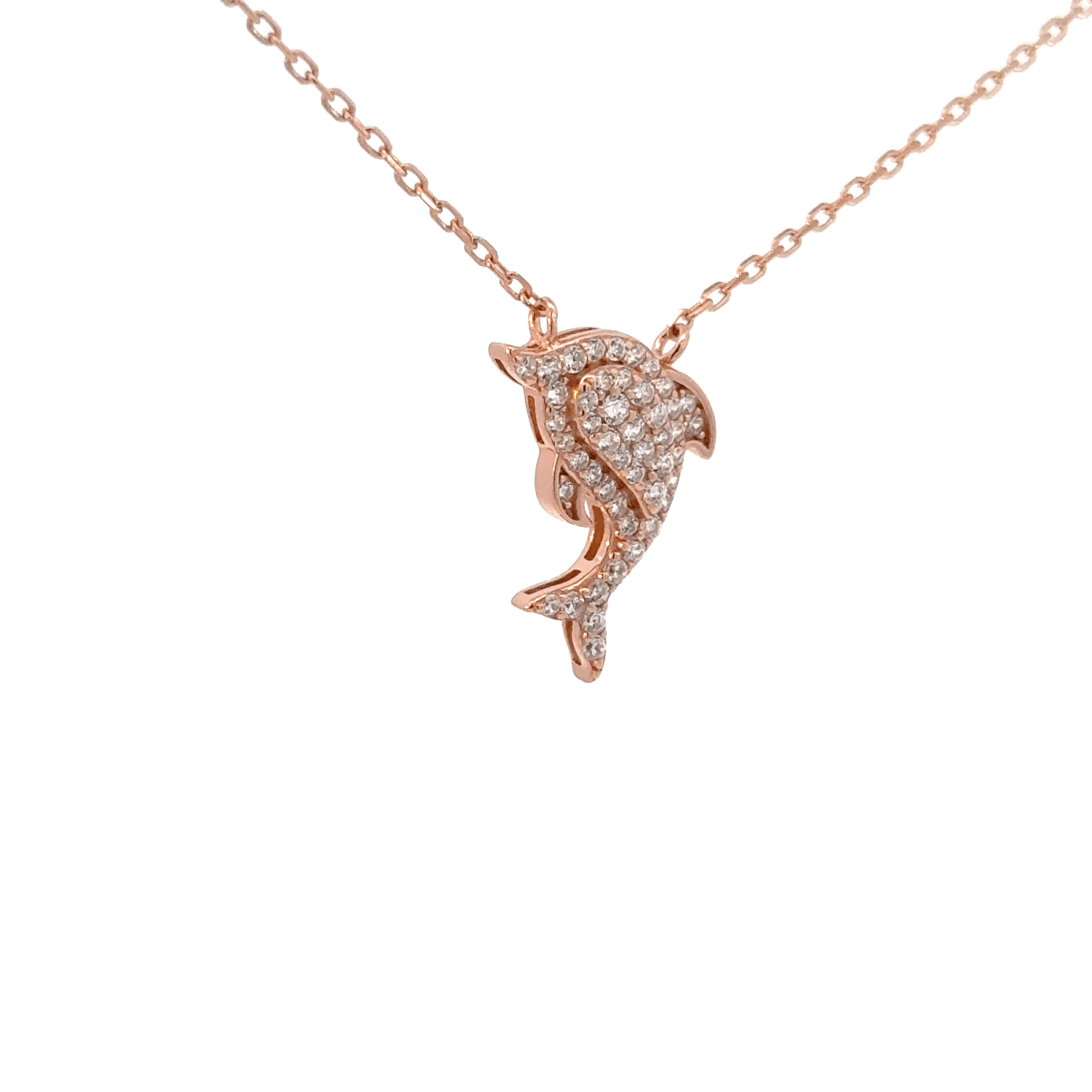 Rosegold dolphin chain with pendent