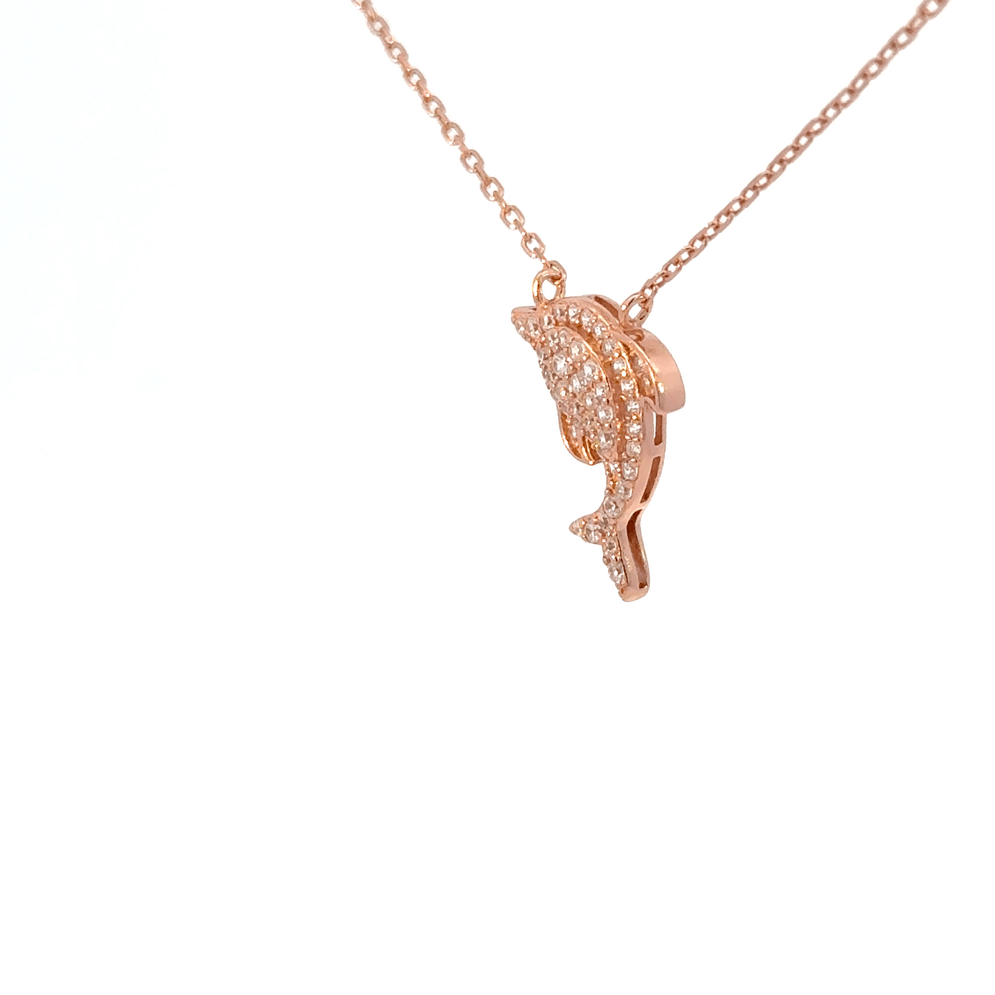 Rosegold dolphin chain with pendent