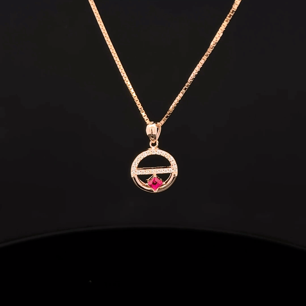 Split-Circle rose gold chain pendant