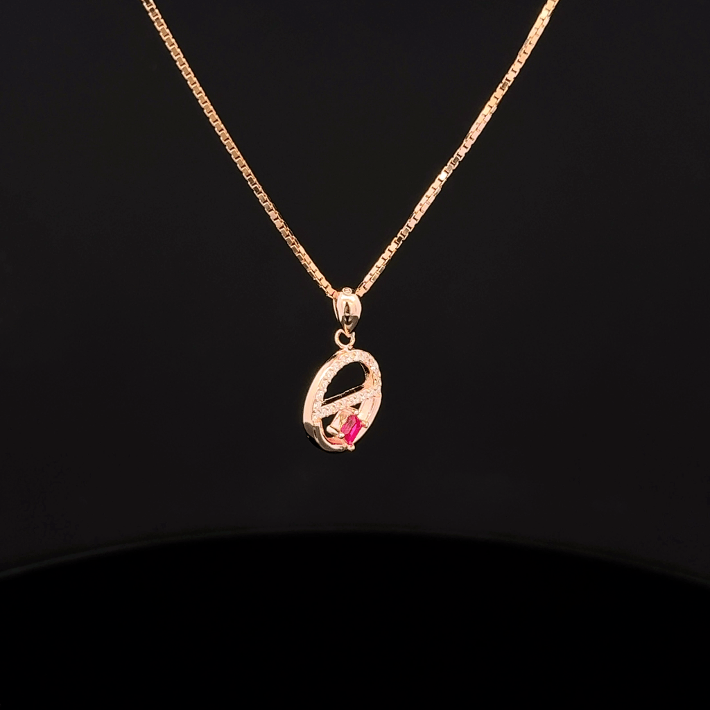 Split-Circle rose gold chain pendant