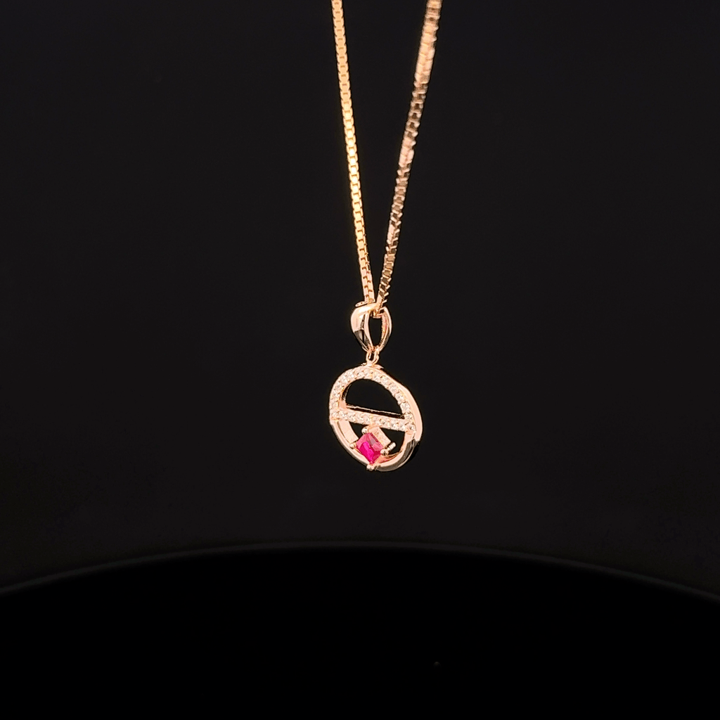 Split-Circle rose gold chain pendant