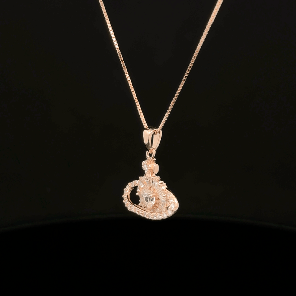 Planet Heart rose gold chain pendant