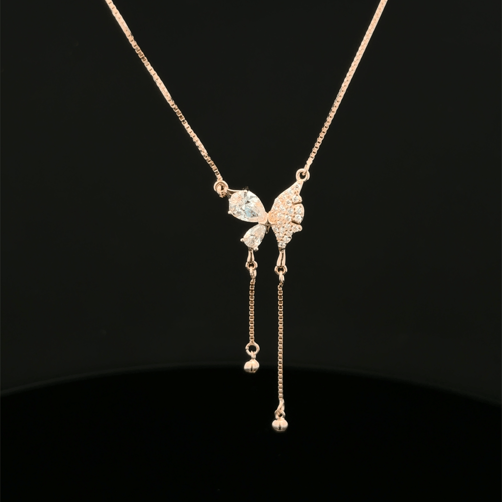Butterfly rose gold chain pendant