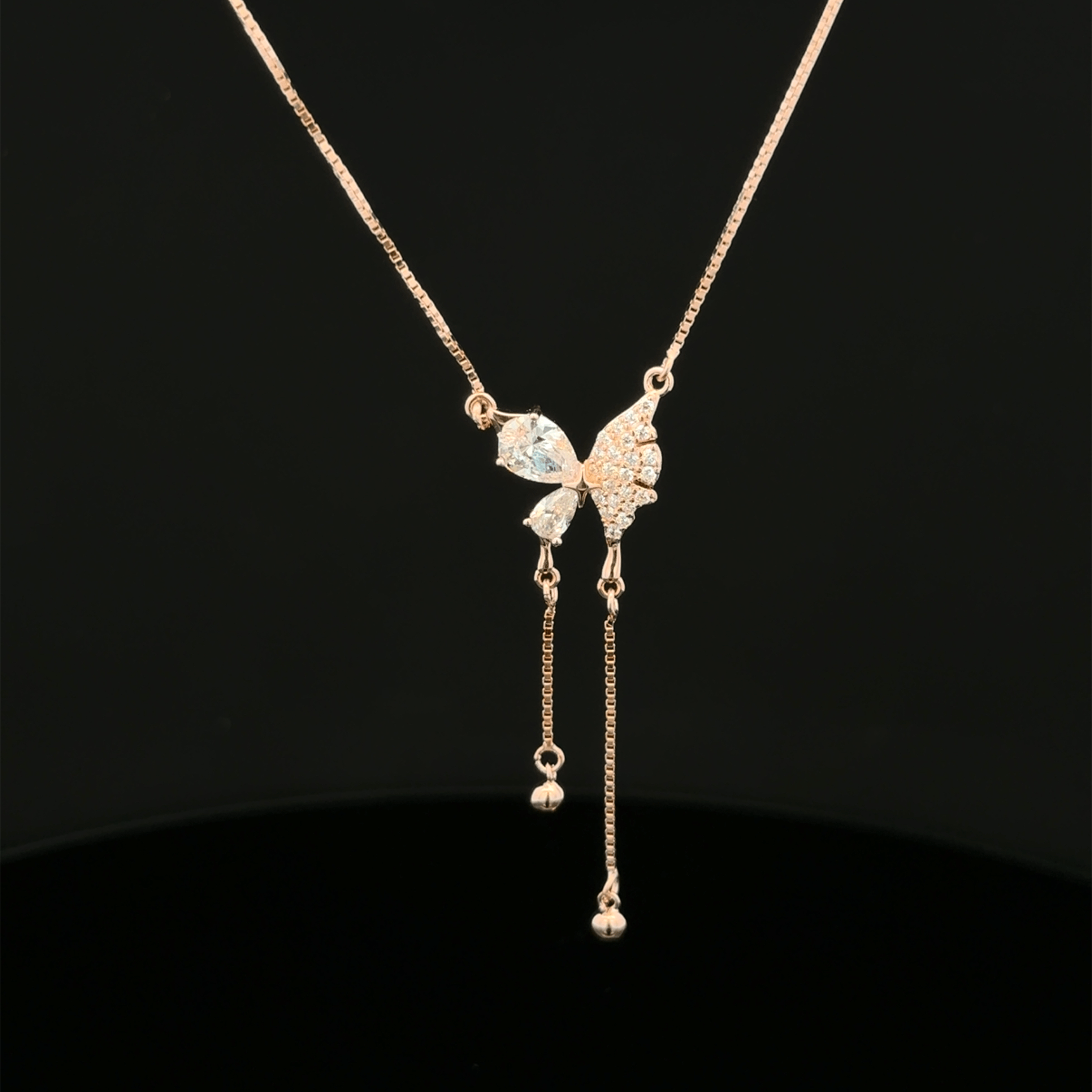 Butterfly rose gold chain pendant