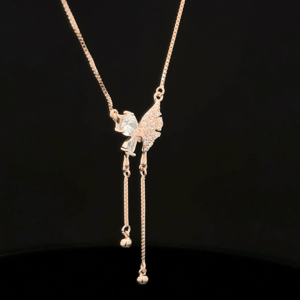 Butterfly rose gold chain pendant