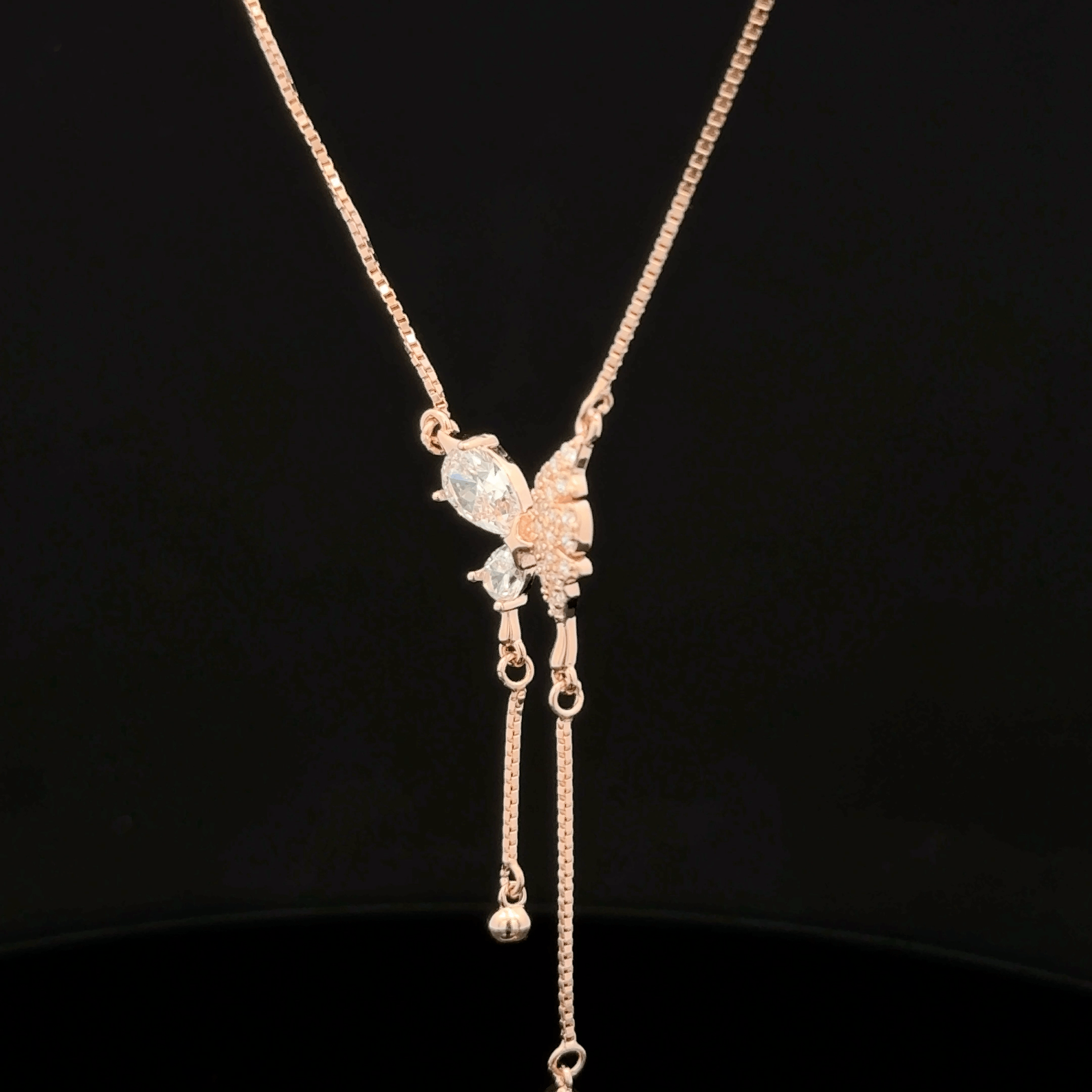 Butterfly rose gold chain pendant