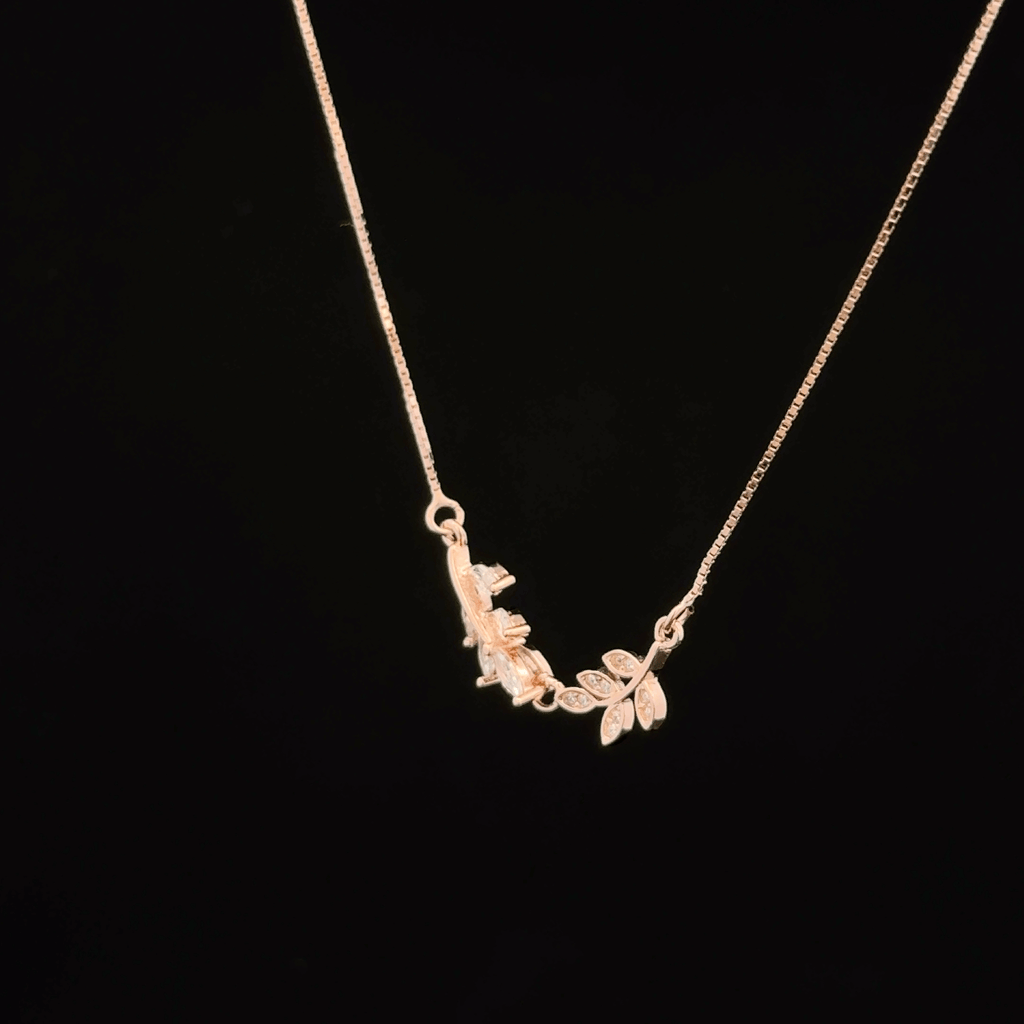 Leaf rose gold chain pendant