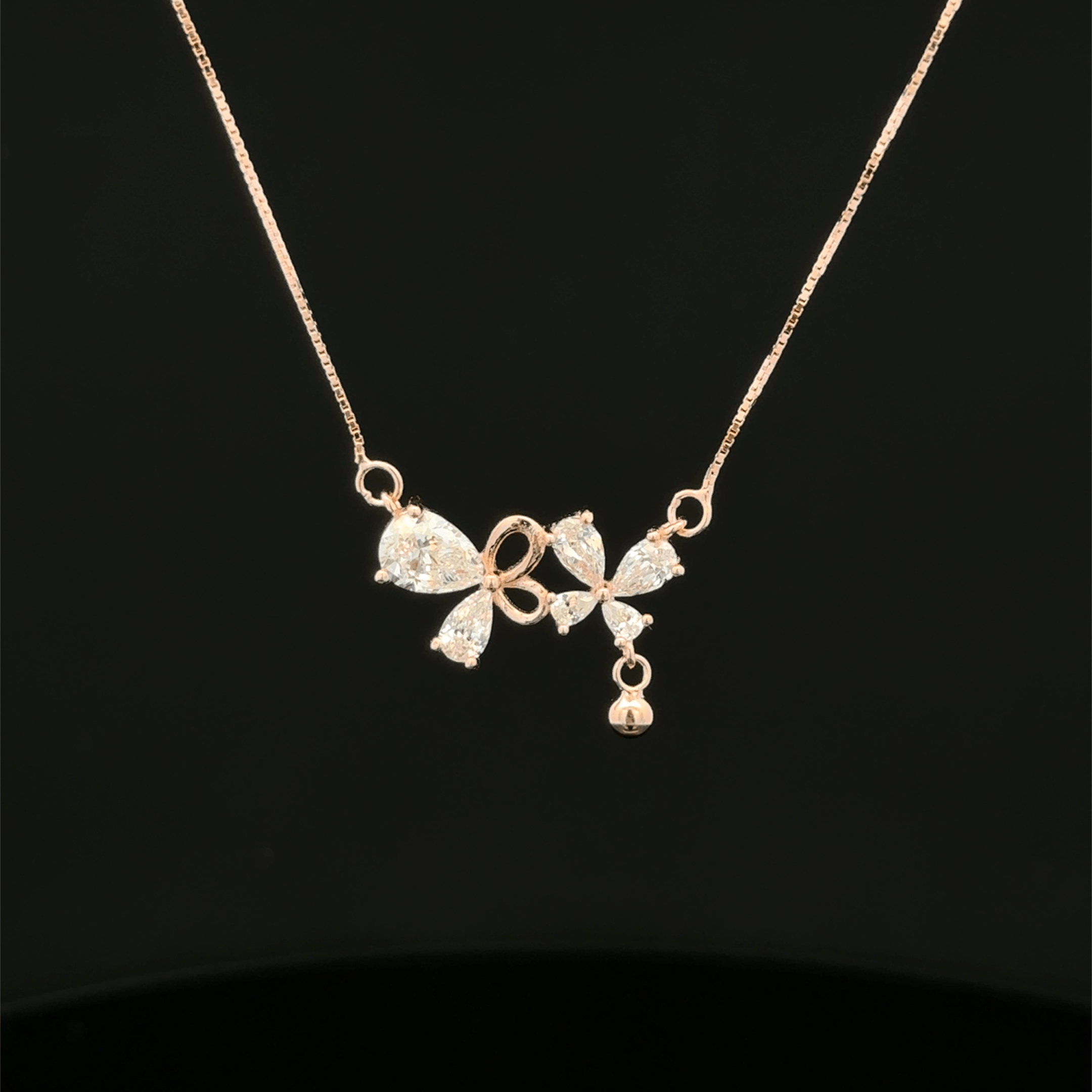 Butterfly rose gold chain pendant