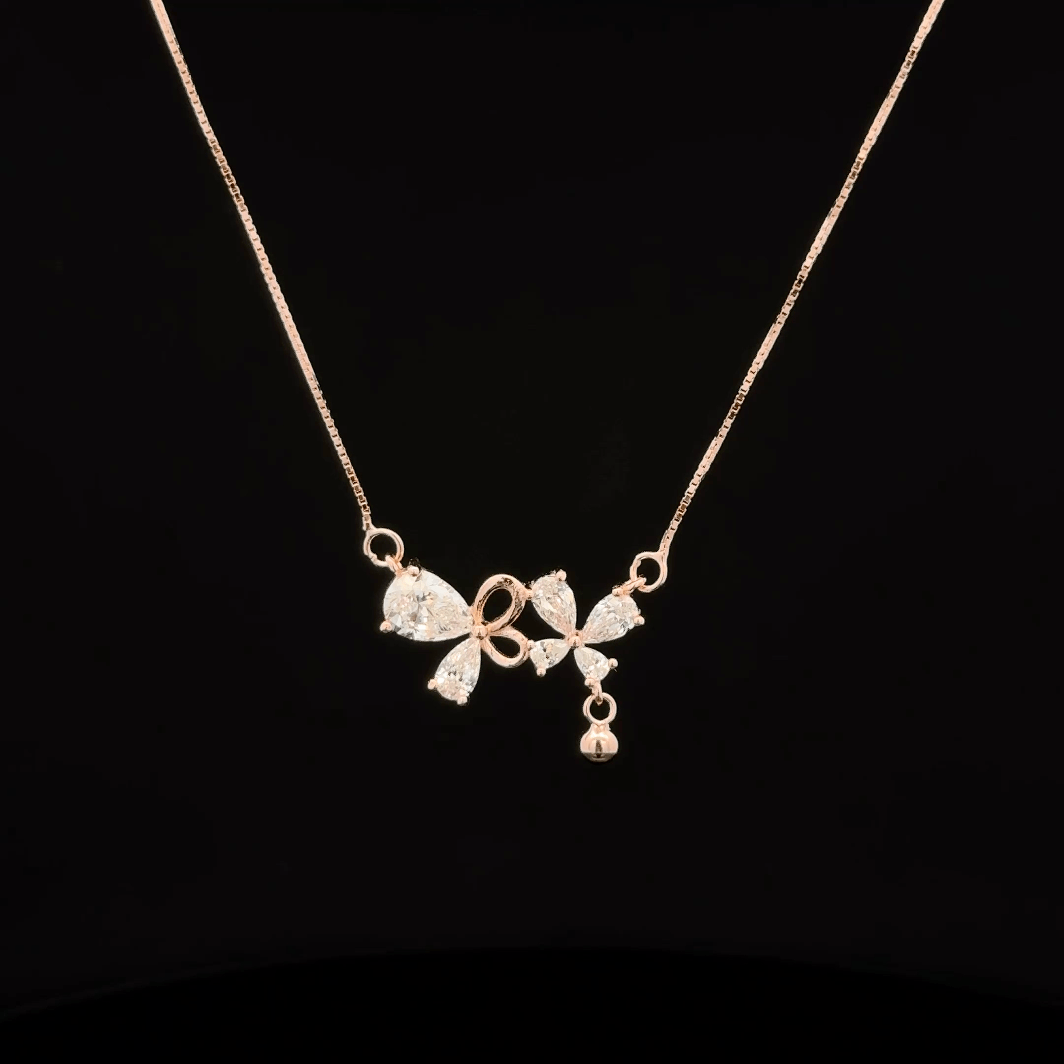 Butterfly rose gold chain pendant