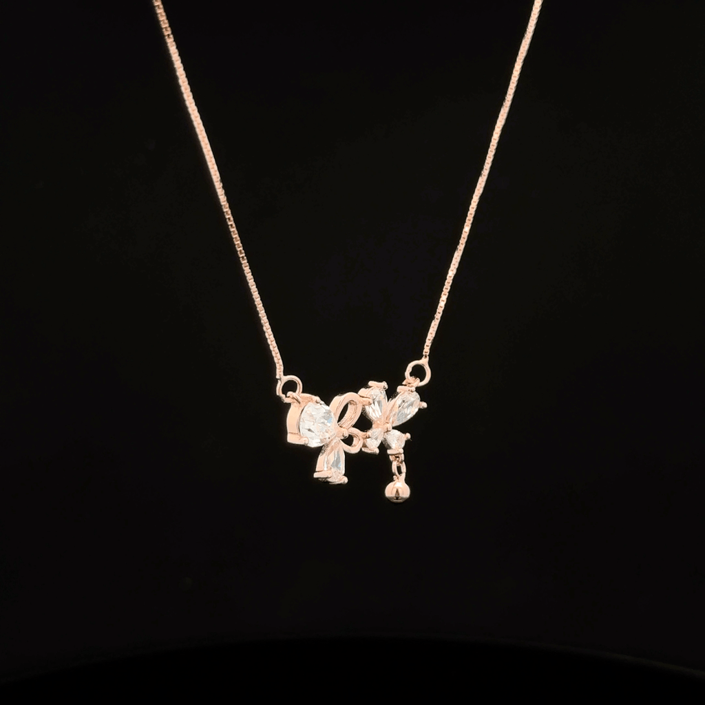 Butterfly rose gold chain pendant