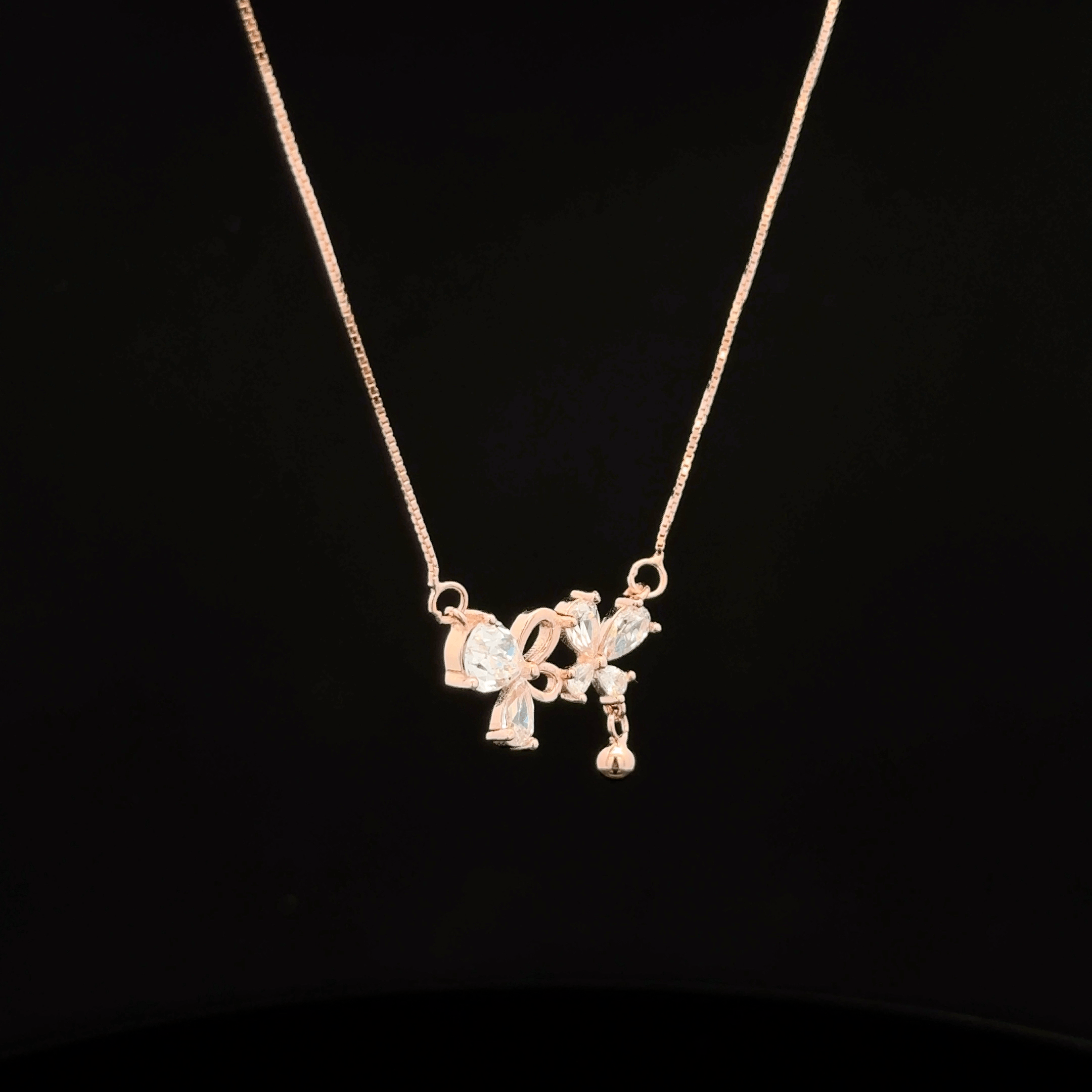 Butterfly rose gold chain pendant