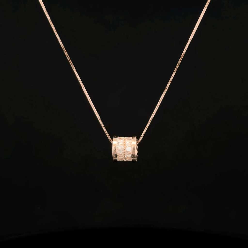 Crystal Cylinder Slider chain pendant