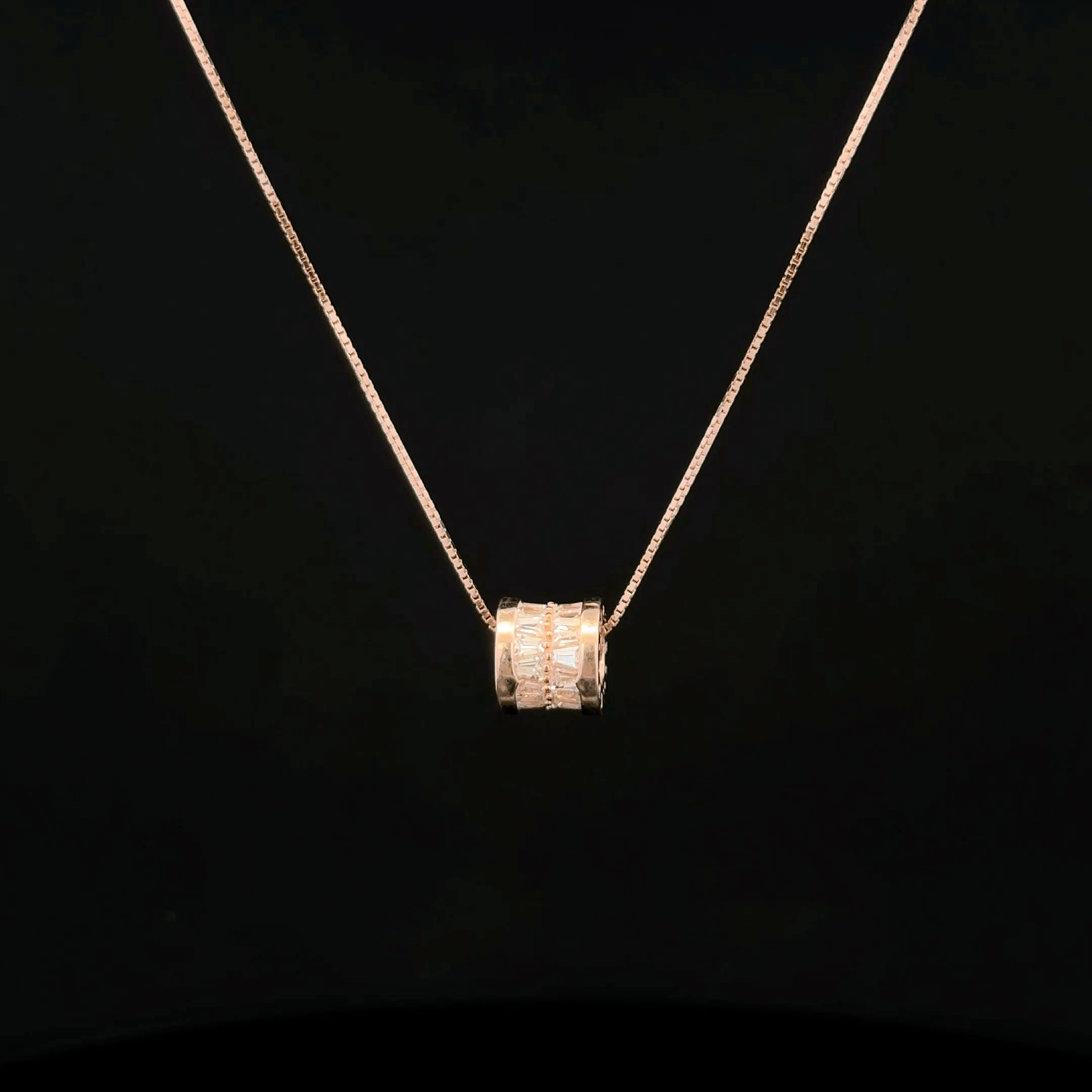 Crystal Cylinder Slider chain pendant