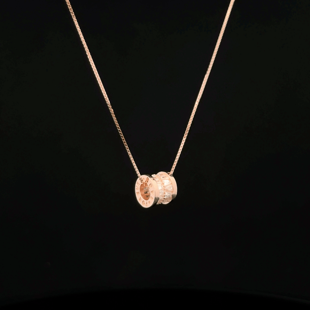Crystal Cylinder Slider chain pendant