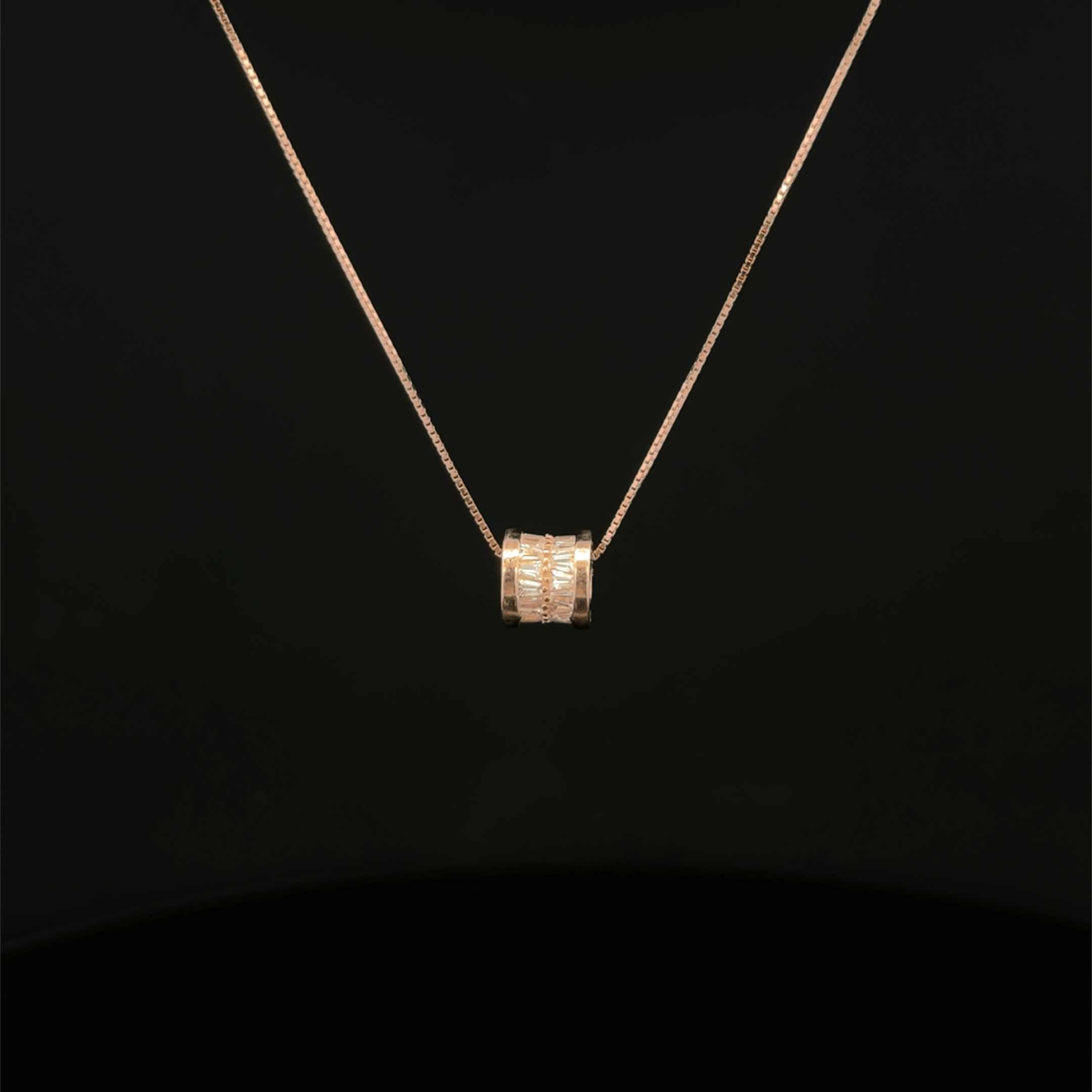 Crystal Cylinder Slider chain pendant